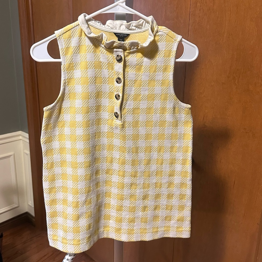 Ann Taylor yellow plaid shell tank